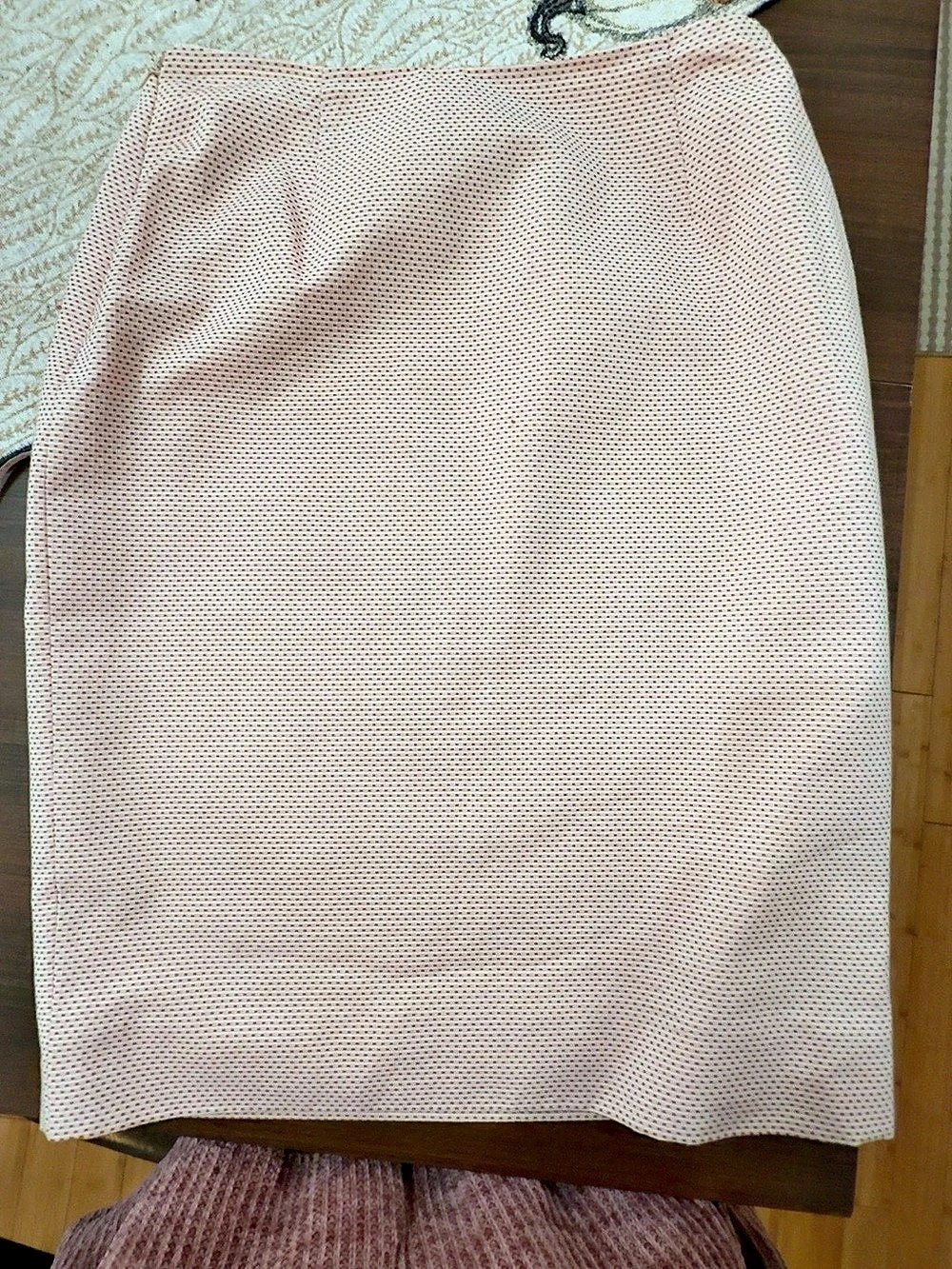 Vintage Etcetera Red & White Textured Woven Skirt Sz 6